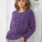 Ladies double knit cardigan and sweater knitting pattern image