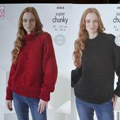 Knitting pattern for ladies Super Chunky 6064