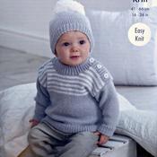 Easy knit baby sweater and hat knitting pattern