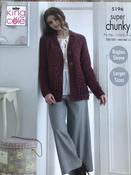 Ladies Super chunky jacket, hat and cowl knitting pattern 5196