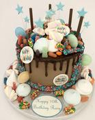 Kids Birthday Chocolate Drip cake image