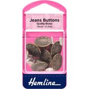 Hemline Antique Brass Jeans Buttons – 16 mm, 6 Sets