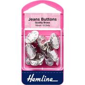 Hemline Silver Jeans Buttons – 16 mm, 6 Sets