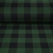 Printed Fleece - Green &amp; Black Check image