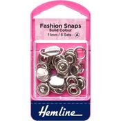 Hemline Fashion Snaps – Silver, 11 mm, 6 Sets image