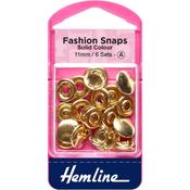 Hemline Fashion Snaps – Gold, 11 mm, 6 Sets image