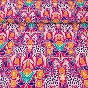 Digital Print 100% Cotton - Vibrant Giraffes image