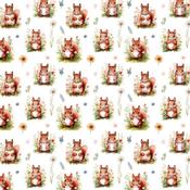 Digital Premium Polycotton - Woodland Squirrel
