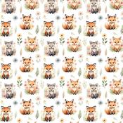 Digital Premium Polycotton - Woodland Foxes image