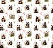Digital Premium Polycotton - Woodland Badgers