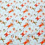 100% Cotton Digital Print - Christmas - Santa &amp; Friends image