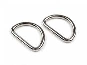Metal D Rings - 25mm Silver (pair)
