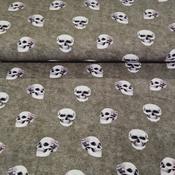 Skull Print - GOTS Organic Cotton Jersey (Khaki)