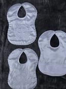 Satin White Christening Bibs image