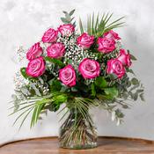 Dozen Deep Pink Roses image