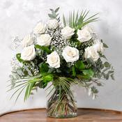 Dozen White Roses image