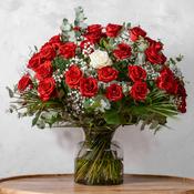 Fifty Red &amp; One White Roses image