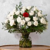 Fifty White &amp; One Red Roses image