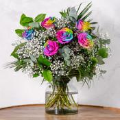 Half Dozen Rainbow Roses image