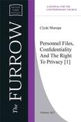 Personnel Files, Confidentiality and the Right to Privacy [1] image