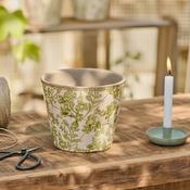 Vintage Floral Green Pot