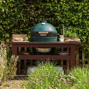 Big Green Egg Charcoal BBQ - XL Mahogany Table Bundle
