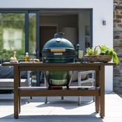 Big Green Egg Charcoal BBQ - Large Mahogany Table Bundle