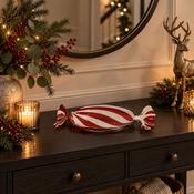 Christmas Glass Bowl Candy Red/White