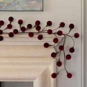 Christmas Velvet Ball Garland Burgundy 120cm image
