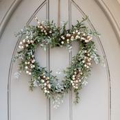 Christmas Sparkle Berry Heart Wreath 43cm image