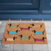 Coir Outdoor Rug Dachshunds 45 x 75cm