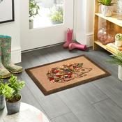 Door Mat Floral Hedgehog