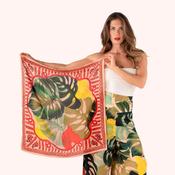 Silk Square Scarf - Exotic Leaves image