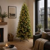7ft Slim Pre-Lit Belvedere Fir Artificial Christmas Tree