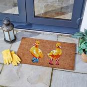 Coir Outdoor Rug Ducks In Wellies 45 x 75cm image