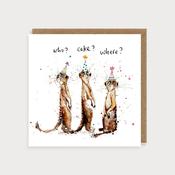 Three Meerkats Birthday Card image