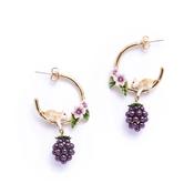 Blackberry &amp; Mouse Hoop Earrings - The Gift Horse image