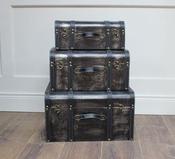 Vintage Luggage Display Set Black