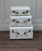 Vintage Luggage Display Set White