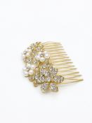 Gold Diamanté &amp; Pearl Hair Comb image