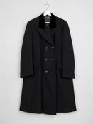 Mens Vintage Black Wool Coat 1940s L/42 image