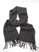 Black, Grey &amp; White Check Wool Scarf image