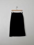 Black Velvet Vintage Pencil Skirt 27" S image
