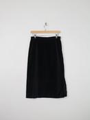 Black Vintage Pencil Velvet Skirt 28W/10 image