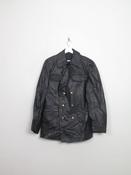 Men's Vintage Black Leather  Police  Jacket 38/40" image