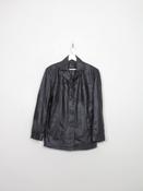 Women's Vintage Black Leather Jacket M image