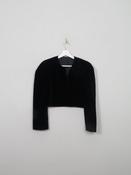 Women's Vintage Black Velvet Bolero Jacket S