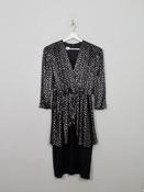 Vintage 1980s Silver &amp; Black Dress S/M