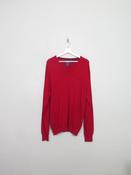 Men's Vintage Cherry Red V-Neck Chaps Jumper L
