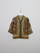 Women's Vintage Green Paisley 1950s Blouse S image